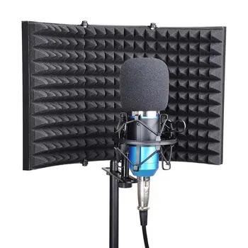 Skládací Studio Mikrofon Izolační Štít Nahrávání Zvuku Absorbér Pěnový Panel Profesionální Nástroj Pro Nahrávání