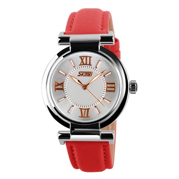 SKMEI Quartz Hodinky Ženy Módní Luxusní Značky Dámské Hodinky Odolné proti nárazu Jednoduchý Kožený Řemínek Ženy Náramkové hodinky Reloj Mujer