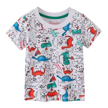 Skákání metrů Letní Bavlna Chlapci Dívky T košile Tygři Vytisknout Nové Dětské Oblečení Hot Prodej Chlapci Tees Zvířata, Děti Topy
