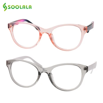 SOOLALA TR90 Brýle na Čtení Ženy Transparentní Jasné Objektiv Brýle Ženy Optické Rám Presbyopickém Brýle na Čtení +0.5 0.75 4.0