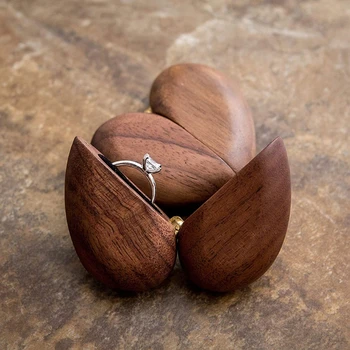 Srdce Ořechového Dřeva Krabička Návrh Zapojení Svatební Šperky, Dřevěné Krabici Případě A0NF