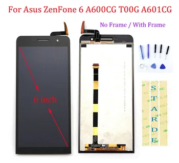 STARDE Náhradní LCD Pro Asus ZenFone 6 A600CG T00G A601CG LCD Displej Dotykový Displej Digitizer Shromáždění Rám 6