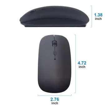 SUNGI+ Bezdrátová Myš 1600 DPI, Dobíjecí Bluetooth Myš Ultra-tenký Ergonomický Přenosný Optické Myši pro iPhone, iPad Macbook
