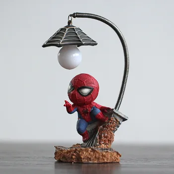 Super Spiderman, Avengers Unie 3 Led Noční Světlo Pryskyřice Craft dětský Domov Desktop Stolní Lampa Figurky Narozeniny Xmas Svatební Dary