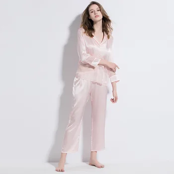 SXTHAENOO Přírodní Hedvábné Pyžamo, Pyžamo, Ženy oblečení na Spaní Pyžama Mujer Nastavit Noční Oblek Domácí Oblečení noční úbory Plus Velikost 2 kusy/set