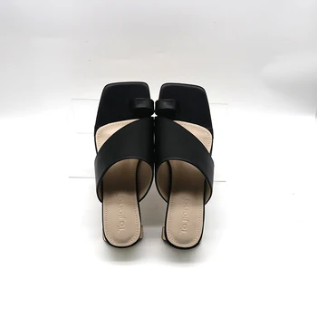 Ta Jiang nové módní Římské styl letní dámské sandály náměstí mid-podpatky náměstí toe flip flops dámské plážové boty T5566-1
