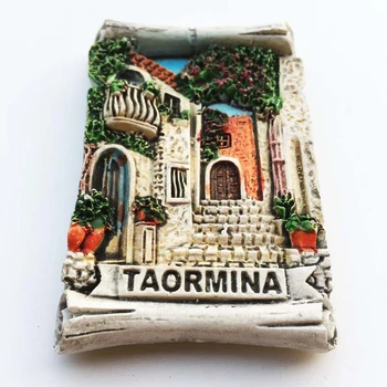 Taormina Street View Magnetická Lednička Samolepky Turistický Suvenýr Sicílie Itálie Malebné Lednici Objevitelů Pro DIY Home Decor
