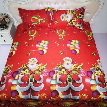 Thumbedding Vánoční Ložní Prádlo Set King Size Módní Klasické Červené Peřinu Santa Claus Queen, Dvoulůžkový Plné Single Double Bed Set
