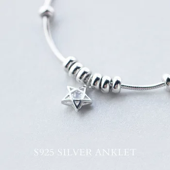 TOYOOSKY Populární Přívěsek 925 Unikátní Silver Star Kulatý Náramek se Zirkony pro Ženy Náramky & Náramky Šperky Dárek