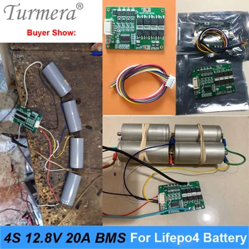 Turmera 4S 20A 12.8 V, 14,4 V 32650 32700 Lifepo4 Baterie Vyvážené BMS pro Elektrické Lodi Nepřetržité Napájení 12V Auto Baterie