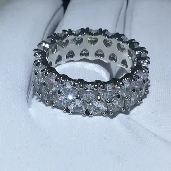 Tvaru srdce prsten 925 mincovní stříbro Zásnubní Svatební Kapely Prsteny pro ženy, AAAAA zirkony cz Svatební Šperky