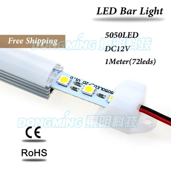 U Hliníkový Profil 5050 LED bar světlo 100cm 72leds 12V s mléčný/čirý pc covcer kuchyň led podle kabinetu světla