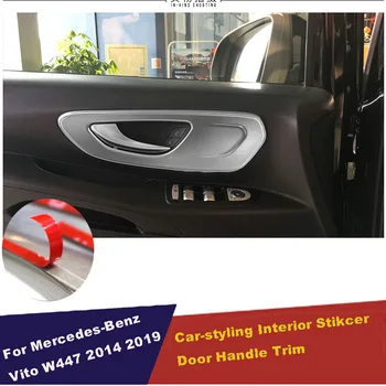 UBLUEE Pro Mercedes-Benz Vito W447 - 2017 ABS Matný Vnitřní madla Předních Dveří Mísy Rám Kryt Čalounění Car Styling Nálepka