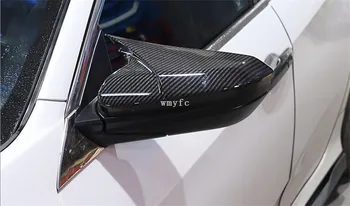 Uhlíkové vlákno styl ochrana roh tvar zpětné zrcátko, kryt, auto příslušenství Pro Honda Civic 10. generace 2016 2017 2018