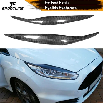 Uhlíkových Vláken oční Víčka, Obočí pro Ford Fiesta 2012 - 2017 Nálepka Výbava Suché Skutečné Uhlíkové Vlákno Světlometů oční Víčka, Obočí