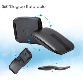 Ultra Slim 180° Otočný Závěs Touch+Choulostivé 1200DPI 2,4 G Bezdrátové Myši Myši Ergonomický Počítače, Tiché POČÍTAČE, Notebooku, Příslušenství