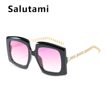 Unikátní Duté Řetězce Rám Cat Eye Sluneční Brýle Pro Ženy 2020 Nové Značky Black Pink Sluneční Brýle Ženské Slitiny Náměstí Elegantní Odstíny