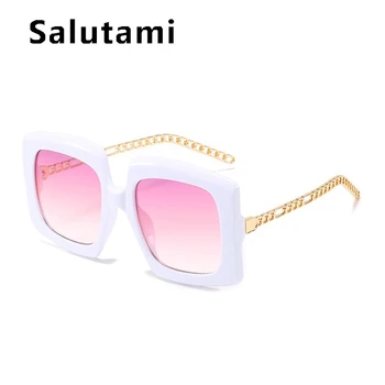 Unikátní Duté Řetězce Rám Cat Eye Sluneční Brýle Pro Ženy 2020 Nové Značky Black Pink Sluneční Brýle Ženské Slitiny Náměstí Elegantní Odstíny