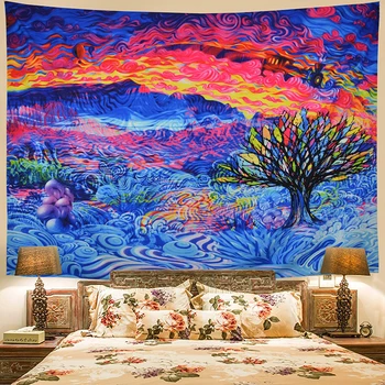 Unikátní Mandale zavěšení na Zeď jóga koberec psychedelické vzor Home Dekor Nástěnné Tapiserie Deka 200x150cm boho statek dekor