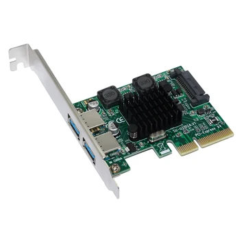 USB 3.1 PCI Express Karta 2 Porty Superspeed USB 3.1 10 gb Raiser Adaptér PCIE PCI-E 3.0 X4 ASMedia ASM3142 Chipset pro Desktop