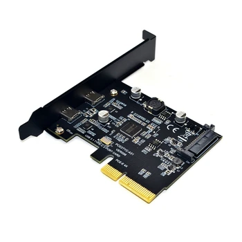 USB 3.1 Typ-C 2 Port Rozšiřující Karta PCI-E 4X USB 3.1 Gen2 10 gbps USB Adaptér ASMedia ASM3142 Chipset pro Desktop