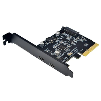USB 3.1 Typ-C 2 Port Rozšiřující Karta PCI-E 4X USB 3.1 Gen2 10 gbps USB Adaptér ASMedia ASM3142 Chipset pro Desktop
