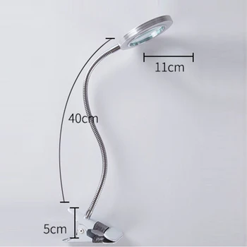 USB Powered Flexibilní Stolní Lampa Lupa Lampa pro Ochranu Očí, Multifunkční Klip psací Stůl Stůl pro Čtení Krásy Make-up