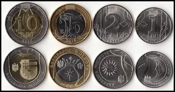 V reálném EU pro Moldavsko, 4 kusy 1 Sada Evropě mince Nové originální mince UNC