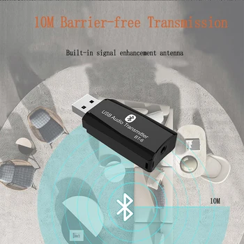 VAORLO USB Bluetooth vysílač Pro PC TV 3,5 mm AUX Jack 5.0 Bluetooth Přijímač Pro Auta Mini Stereo Audio Aptx Bezdrátový Adaptér