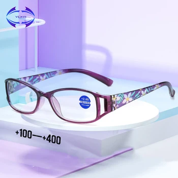 VCKA 2020 Ženy Pryskyřice Brýle na Čtení Anti-blue Light Presbyopickém Radiační Ochrany Portable Ultralight tisk Brýle