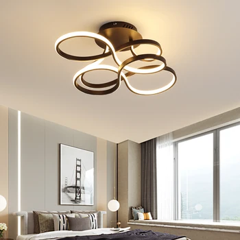 VEIHAO Tvůrčí bílá moderní LED stropní osvětlení pro obývací pokoj ložnice zasedací místnosti RC stmívání, zlatý stropní svítidlo osvětlení