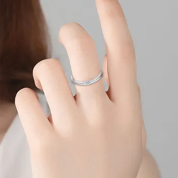 Velkoobchodní cena Klasické 925 Sterling Silver Prsten Crystal Zářící Jasné CZ Prst Prsten Svatební Šperky Dárek Pro Ženy