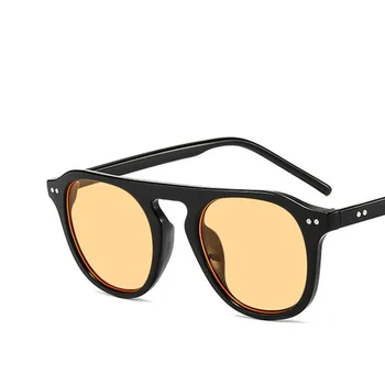 Vintage Ženy Ploché Top Sluneční Brýle Pro 2021 Univerzální Styl Plastové Kolo Rám Barevné Čočky Sluneční Brýle Retro Rýže Lak Na Brýle