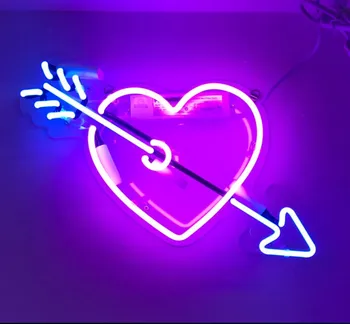 Vlastní Amorův Šíp Milující Láska Skleněné Neonové Světlo Znamení Pivní Bar