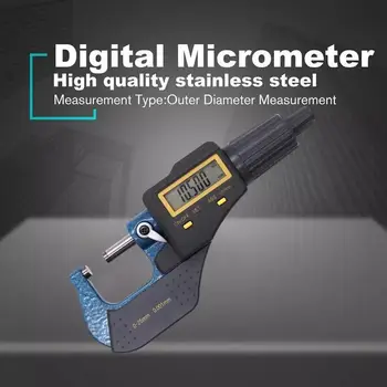 Vnější Průměr Mikrometr 0-25 mm Vysoká Přesnost 0.001 Elektronické Digitální Displej 1000 Metrů Třmen Helix Mikrometr