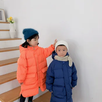 Volné dětské Zimní Bundy pro Kluky, Dospívající Dívky Parky Dlouhý Kabát 2020 Pevné Teplé Oblečení 11 12 Dětí Snowsuit Kabát