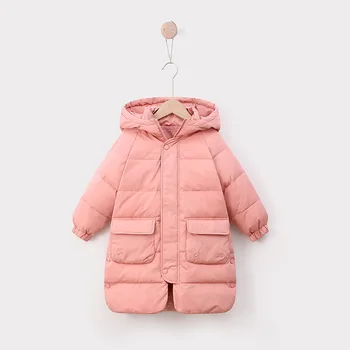Volné dětské Zimní Bundy pro Kluky, Dospívající Dívky Parky Dlouhý Kabát 2020 Pevné Teplé Oblečení 11 12 Dětí Snowsuit Kabát
