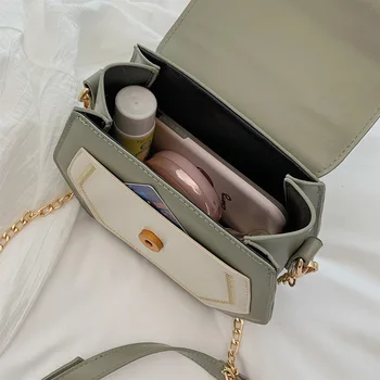 Vysoce Kvalitní Kontrastní Barvy Drhnout Kožené Tašky přes Rameno pro Ženy 2020 Malý Šestiúhelník Messenger Bag Telefon Kabelky a Kabelky