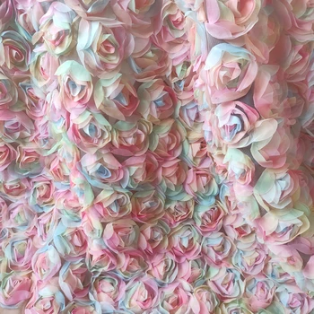 Vysoce kvalitní nové mesh příze materiál Barevné květinové krajky tkáních Šaty svatební šaty opona na pozadí tkaniny