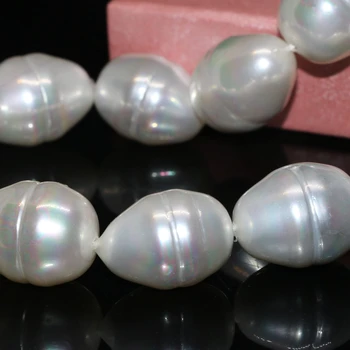 Vysoce kvalitní přírodní bílá shell pearl 18*22 mm cca slza kapky vody celkem ženy volné korálky šperky tvorby 15 palcový B2268