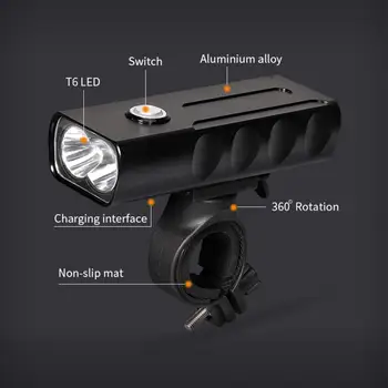 WasaFire BX2 Cyklistické Světlo T6 L2 Kol Světlomet LED USB Nabíjecí MTB Přední Světlo 1000LM 2600mAh Cyklistika Hlavu Pochodeň Lampa