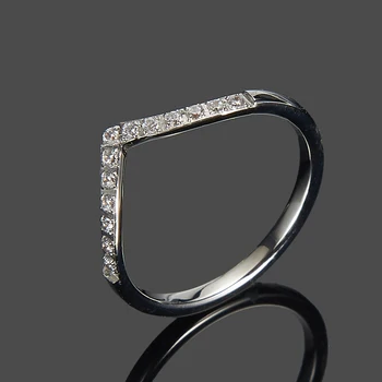 WAWFROK Dámské Prsten z Nerezové Oceli, 2 Barvy Prsteny pro Ženy AAA Zirkony Zásnubní/snubní Prsteny Dámské Šperky