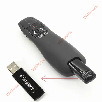 WILTEEXS kapesní R400 2.4 Ghz, USB Wireless Presenter PPT Dálkové Ovládání s Červené Laserové Ukazovátko Pero pro Prezentace Powerpoint