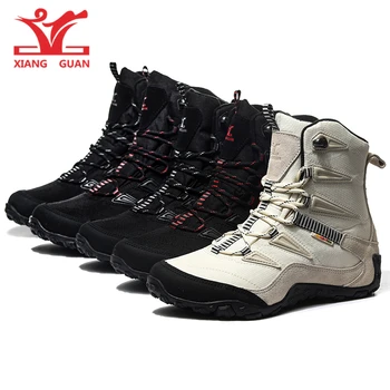 XiangGuan Zimní Venkovní Pěší Boty Pro muže Teplejší Kozačky, Protiskluzové, Vodotěsné Mužské Trekingové Lovecké Snowboard