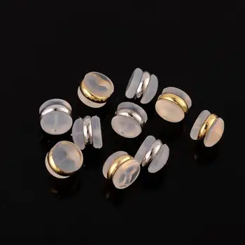 XINYAO 10PCS/Lot Silikonové Náušnice Zpět Zátky Měděné Postříbřené 6,5 mm Pro DIY Silikonové Náušnice Zapojení Blokované Výrobu Šperků
