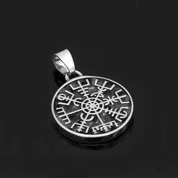Z nerezové oceli Nordic Viking runy kompas amulet náhrdelník s přívěskem malé velikosti s valknut dárkové tašky