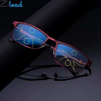 Zilead Anti Blue Light Multi Soustředit Na Čtení Brýle Pro Muže Podnikání Progreesive Presbyopie Brýle Brýle+1.0 +4.0 Unisex