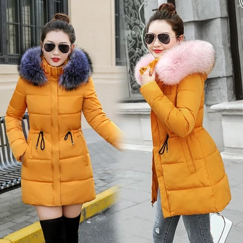 Zimní bunda ženy 2020 Nové teplé Podzimní Módní Ženy kabát tlusté kapucí zimní kabát slim ženské kabát teplé dámské péřová bunda