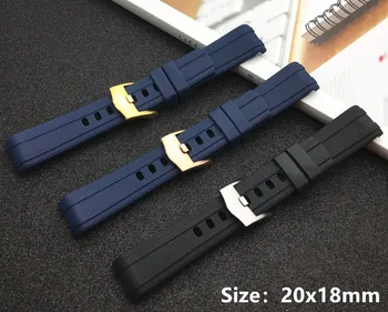 Černá Modrá Watchband 20mm Zaoblené Konce Silikonové Gumové Hodinky kapela Omega Seamaster popruh 300 AQUA TERRA AT150 8900 Nástroje logo
