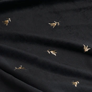 Černé zlato samet tkaniny, výšivky korejské sametové oblek šaty cheongsam podvazky oblečení tkaniny, ubrus na pozadí tkaniny